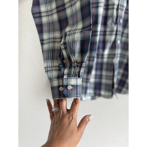 CINCH Mens X-Large Plaid Button Up Long Sleeve Blue Shirt Western Rodeo - Picture 5 of 11